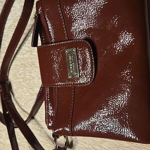 Nine West Brown Clutch with Glossy Finish